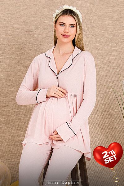 Jenny Daphne Viscose Fabric 2-Piece Maternity Pajama Set 33202