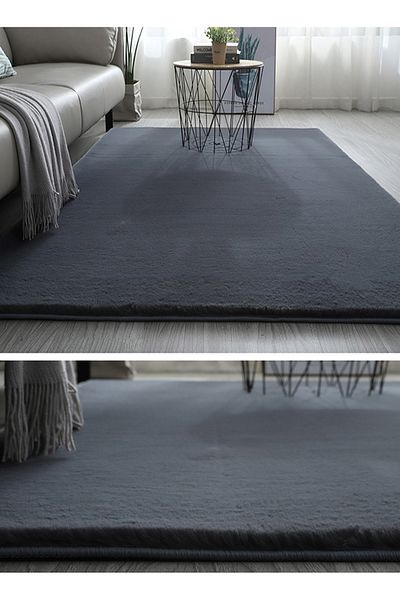 sharpdo Soft Imitation Rabbit Velvet Carpet Living Room Carpet Bedside Rug Solid Color Premium Carpet