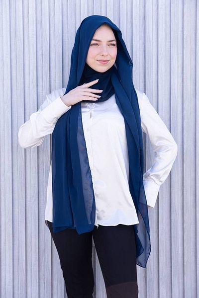 SAYRA Γυναικείο σάλι Navy Blue Μπονέλ Σάλι