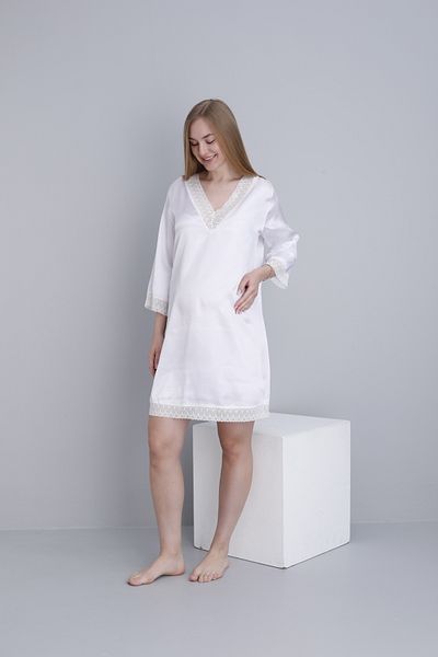 Miss Dünya Lissa Lace Detailed V-Neck Maternity and Maternity Satin Nightgown
