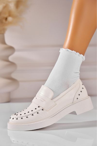 Joana Women's Casual White Shoes Made of Akeria Ecological Leather