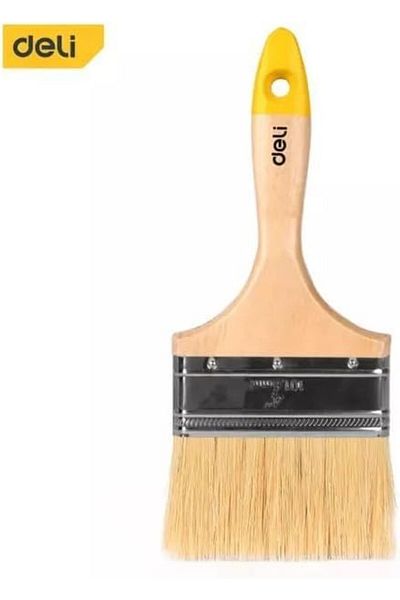 Deli Wooden Handle Paint Brush, 4-Inch Size, Milky White