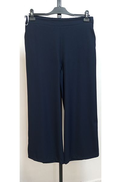 AKŞEN GİYİM Women's Palazzo Wide Leg, Elastic Waist High Waist Two Pockets Trousers Suitable for Suit