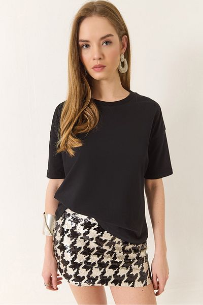 Bianco Lucci Women's 100% Organic Cotton Relaxed Fit T-Shirt 60602050