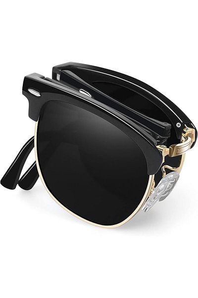 COOYA Rectangular Sunglasses for Men Women Polarized UV Protection, Vintage Classic Square Half Frame