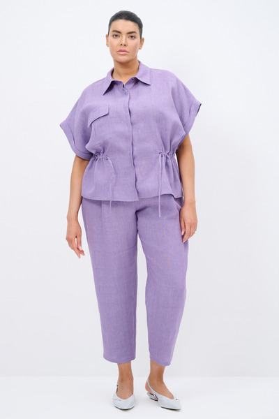 Love My Body Beli Lastikli Keten Pantolon