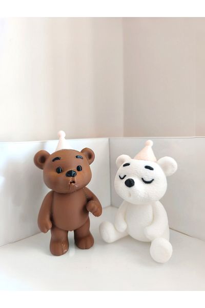Alwin3d Set of 2 Candle Blowing Teddy Bears
