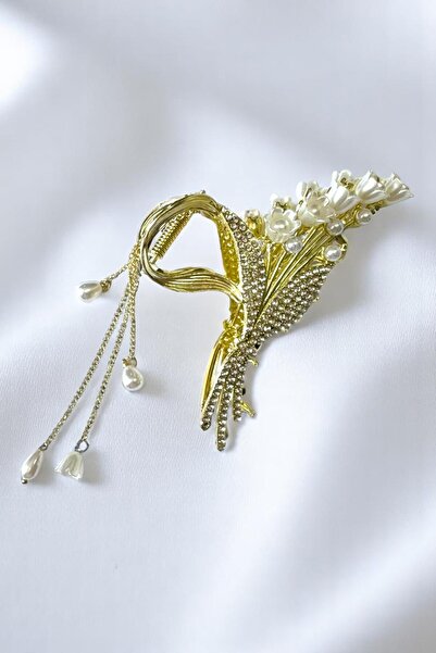 PETEK AKSESUAR Tulip Stone Metal Bouquet Latch Buckle