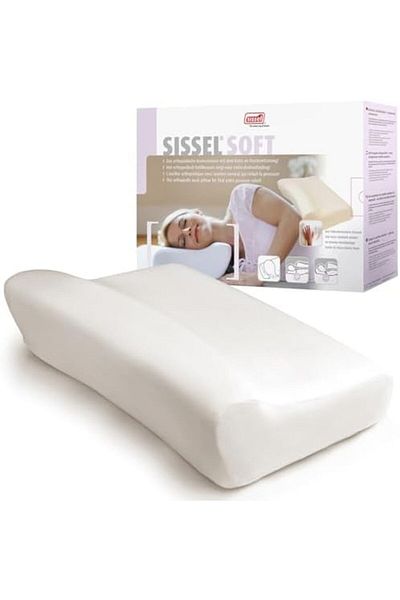 Sissel Orthopedic Pillow Soft, Size L, Includes Ivory Pillow Cover - Visco-Elastic Foam Neck Suppo