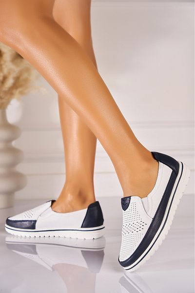Joana Women's casual white shoes made of ecological leather Alexis