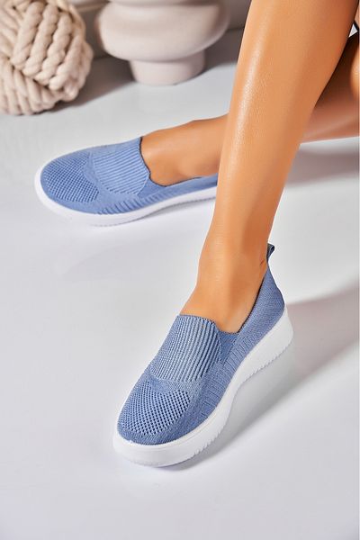 Joana Pantofi dama casual Albastri din Textil Nadya