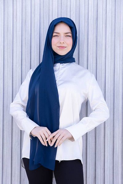 SAYRA Γυναικείο σάλι Navy Blue Μπονέλ Σάλι