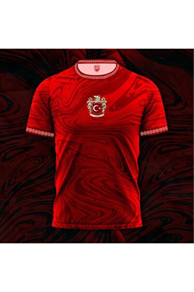 BARBITOS Bozkurt'a Özel Milli Takım Türkiye Tasarım Forması-kırmızı HD19