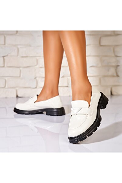 Joana Γυναικεία casual παπούτσια σε λευκό οικολογικό δέρμα Navina