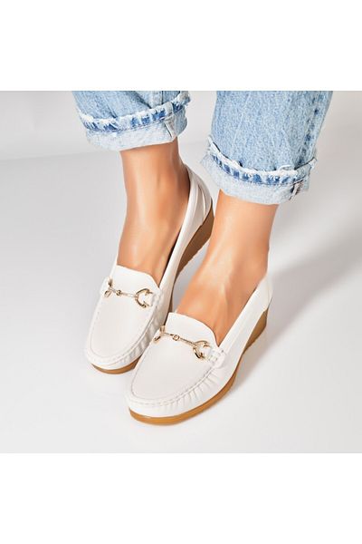 Joana Women's Casual White Shoes Made of Aanya Ecological Leather