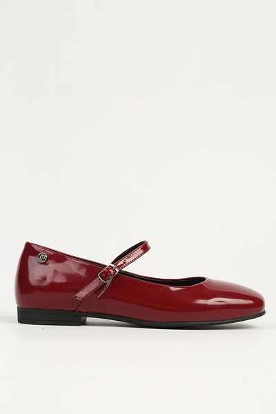 Pierre Cardin Claret Red Patent Leather Women's Daily Ballerina Shoes Pc-54810