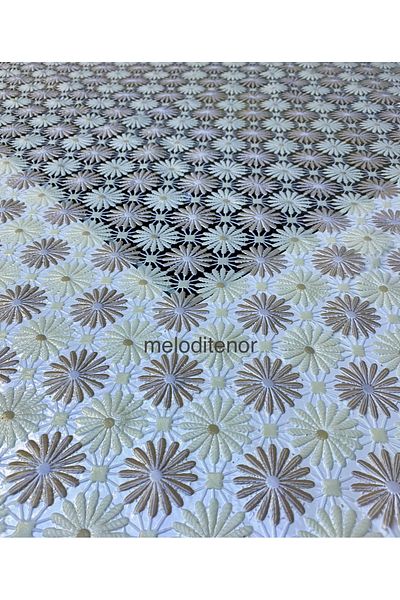TNR Meiwa Transparent Coating Cream Daisy Slip-Resistant Liquid-Proof Pvc Oilcloth Table Cloth