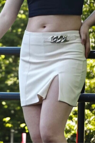 yagmurberen ШОРТИ З ДВОЯРОВОЮ КРЕПОВОЮ ТКАНИНОЮ З ЛАНЦЮЖКОМ