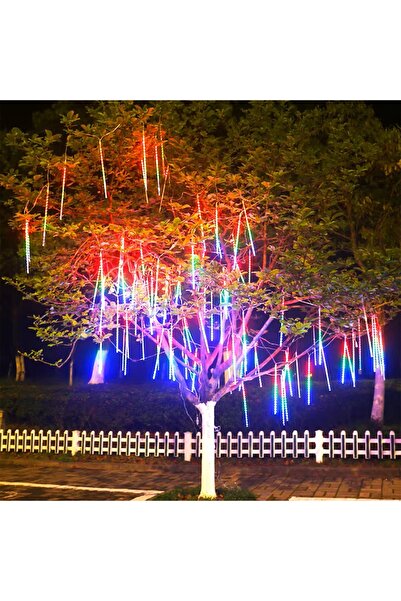 Genel Markalar 50cm RGB LED 2mt. Meteor yılbaşı aydınlatması yağmur kar efekt...