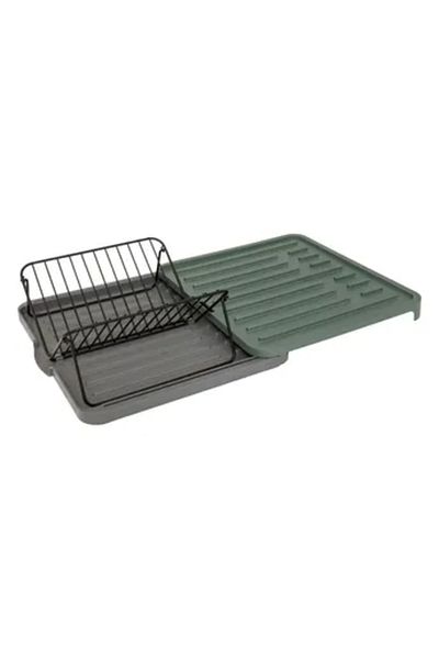 5FIVE Neo Extendable Dish Drain with Rack (Green, L. 58.2 x D. 36.2 x H. 10.3 cm)