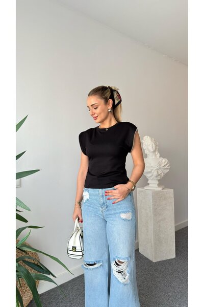 QİMYA BUTİK KEYYMOD Застібка-блискавка Деталізована Елегантна Жіноча Блузка з...