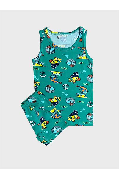 elmas kids Set boxer pentru băiat, 100% bumbac, verde, cu model de navigație