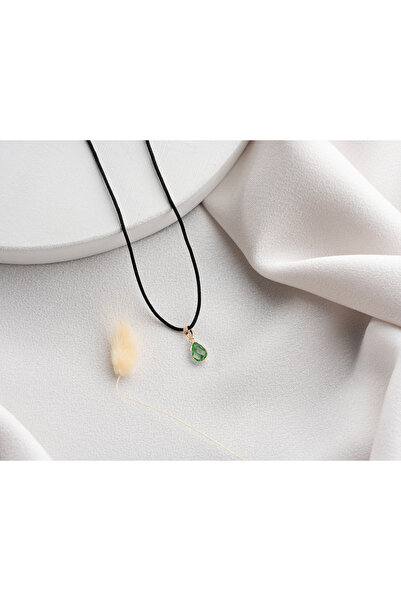 MİNİMAL Kolye Altın Damla taşlı Kolye Ucu