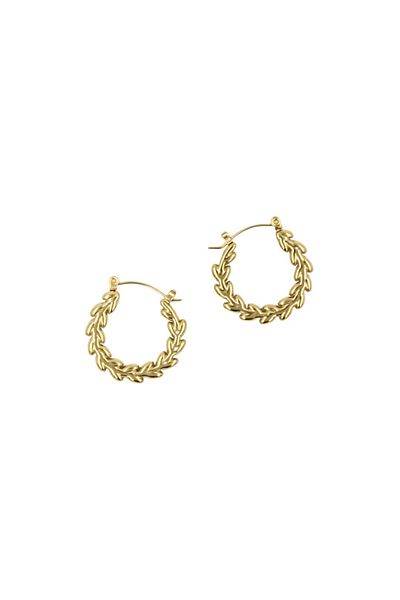 ECARLA Stainless steel earrings, 14K gold plated, with stud, Ecarla, KST3264