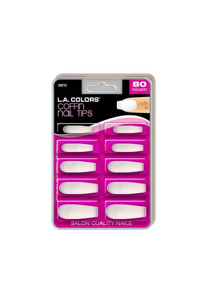 L.A. Girl 12 Pack / Clear Coffin Nail Tips 80 Ct