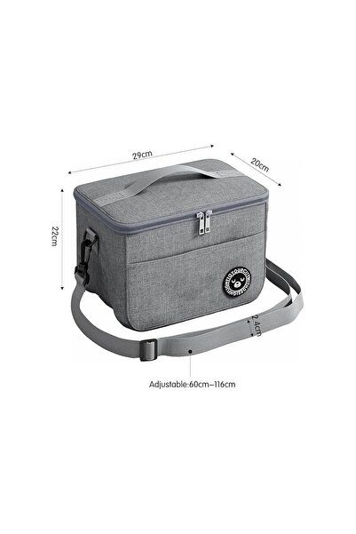 ECARLA Thermal bag for transporting food, LUNCH BOX, 29x20x21 cm, gray