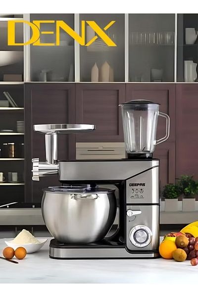 Denx 3-in-1 Electric Mixer, Food Processor And Meat Grinder, 5l Capacity, 1300w