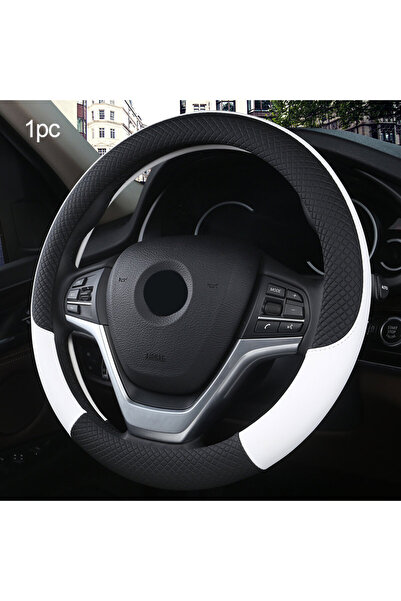 Choice1 غطاء عجلة القيادة من سي ميتال أبيض 38 سم مصنوع من جلد البولي يوريثان ...