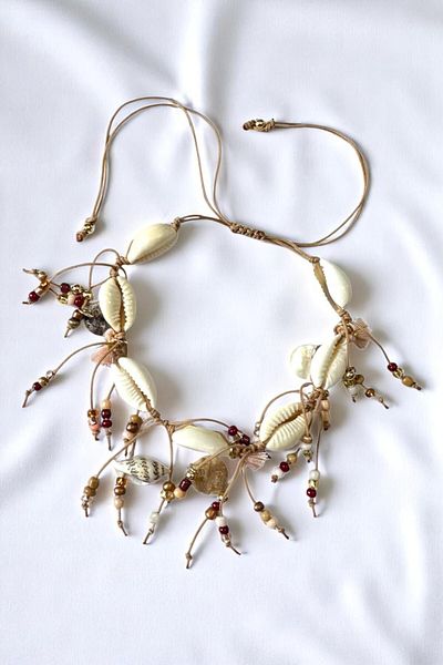PETEK AKSESUAR Sea Shell Beads String Macrome Ankle Bracelet