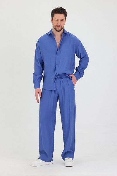 Tarz Cool Men's Oversize Comfortable Fit Shirt-Pants Bottom-Top Set