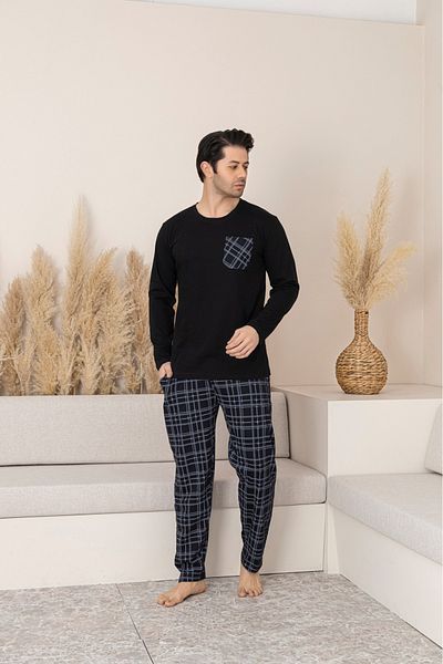 Sude HOMEWEAR Ανδρικό σετ πιτζάμες με μακριά μανίκια