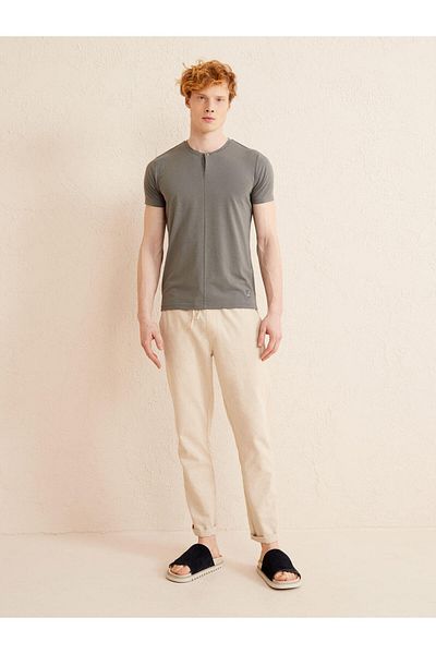 Xint تي شيرت Kgri Placket Collar Slim Fit Modal Basic للرجال