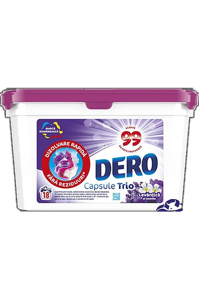 Dero 2in1 Lavender And Jasmine Capsule Laundry Detergent, 18 Washes