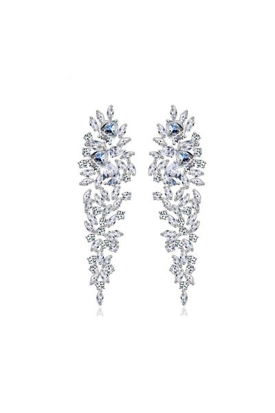 ECARLA Wedding earrings, stainless steel, with crystals, with stud, Ecarla, KSL85