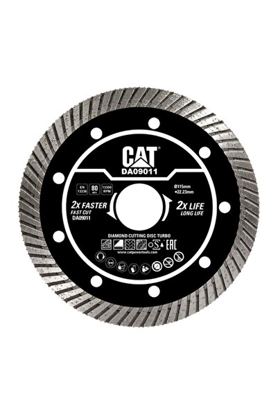 Cat DA09011 115mm Profesyonel Beton, Tuğla, Parke Taşı Elmas Kesme Diski (Tur...