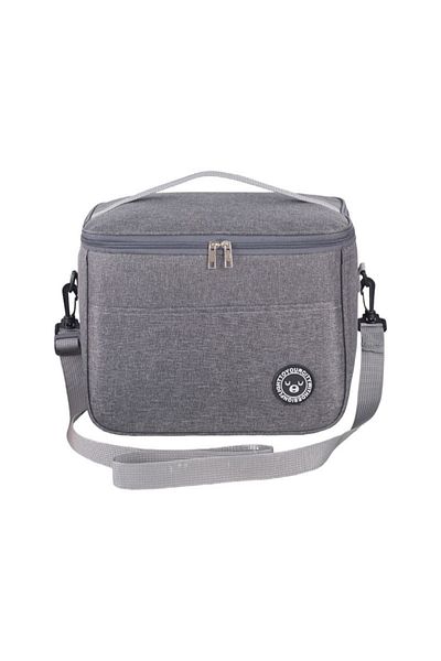 ECARLA Geanta termica pentru transportul alimentelor, LUNCH BOX, 29x20x21 cm, gri