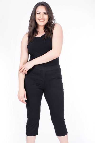 MYLİNE Elastic Waist Capri Pants