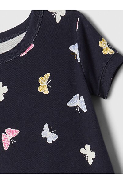 GAP Bebek Lacivert %100 Organik Pamuk Kelebek Desenli Pijama Takımı