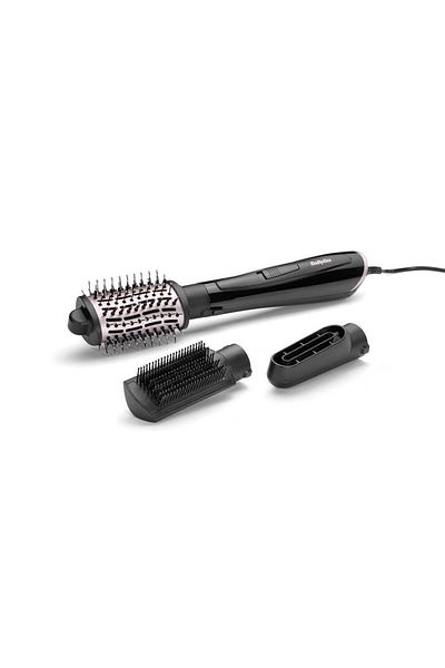 BaByliss Pro Perie rotativa cu aer cald BaByliss Style Smooth AS128E, 1000 W, 2 setari temperatura, 3 accesorii