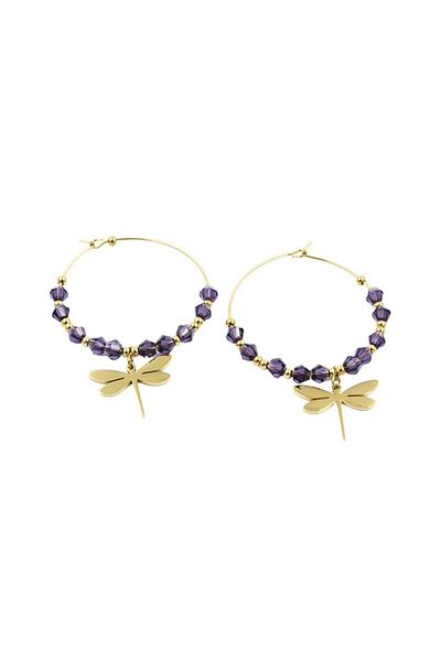 ECARLA Stainless steel earrings, 14K gold plated, with stud, Ecarla, KST2918
