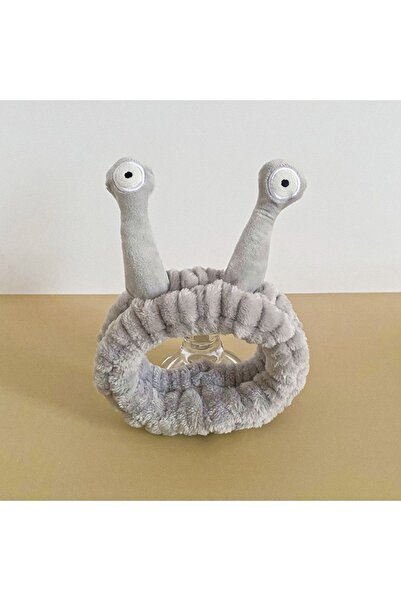 ECARLA Snail-type cosmetic headband – plush and soft, Ecarla, 20x5 cm, gray