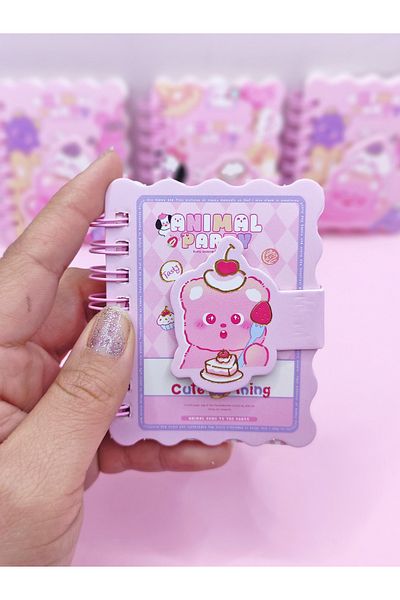 Limmy Mini bloc de note drăguț pentru petrecere cu animale, dimensiune buzunar cu velcro (7x8 cm)