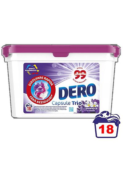 Dero 2in1 Lavender And Jasmine Capsule Laundry Detergent, 18 Washes