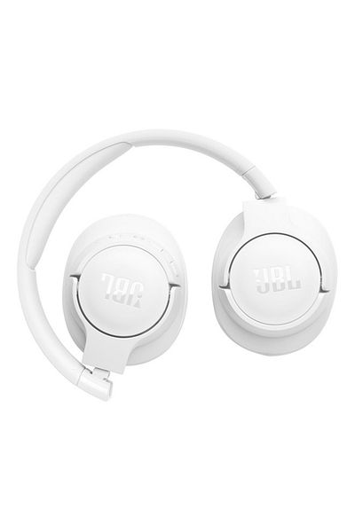 JBL سماعات JBL Tune 720Bt اللاسلكية فوق الأذن، صوت جهير نقي، بطارية تدوم حتى 76 ساعة، بالإضافة إلى خاصية التعرف على الصوت، باللون الأبيض