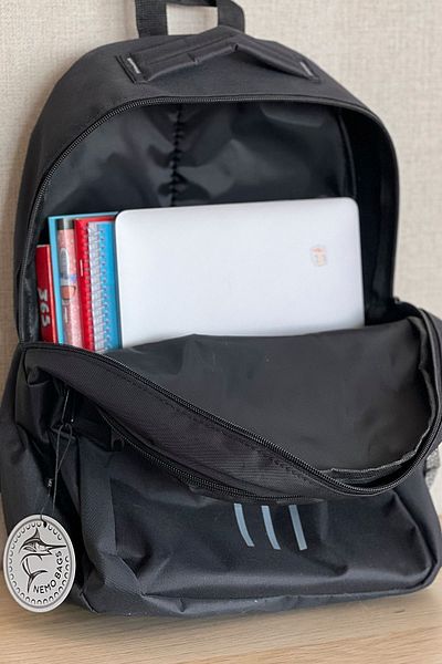 NEMO GROUP Μαύρη Unisex Σχολική Τσάντα Laptop - Υδατοαπωθητική, Μεγάλο Μέγεθος, 16 ιντσών 24 Lt, 45x30cm Σακίδιο Ταξιδίου