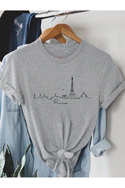 OVER HEAD Ženski Pariz Štampano Oversize kroj T-shirt